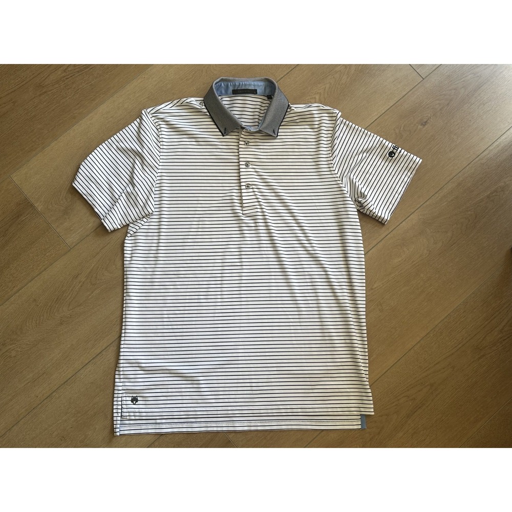 Greyson Polo‎ Shirt Striped Golf Casual Short Sleeve Embroidered Logo Mens L